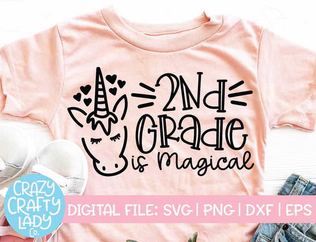 2nd Grade Is Magical | Back to School SVG Cut File SVG Crazy Crafty Lady Co. 