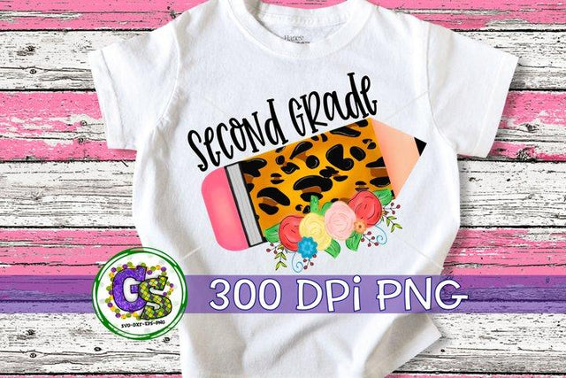 2nd Grade Pencil PNG for Sublimation-Back To School PNG Sublimation Greedy Stitches 