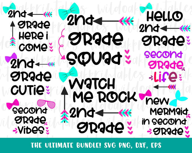 2nd grade squad svg, back to school svgs, 2nd grade svgs, hello second grade svgs, second grader svgs, mermaid svg, second grade life svg SVG WildOakSVG 