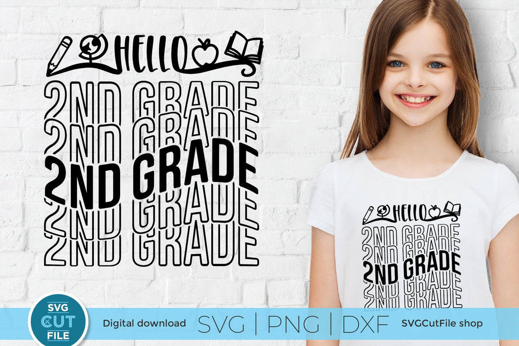 Grade 2 Vector 2nd Grade svg, 2nd grader svg, second grade teacher svg - So Fontsy