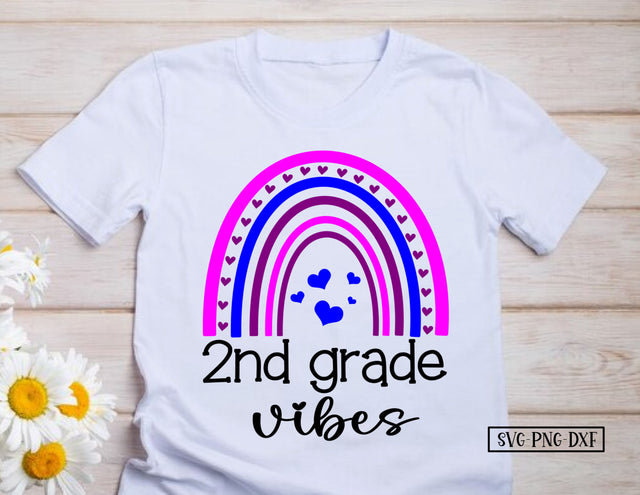 2nd Grade Vibes Boho Rainbow SVG Calico Creations Svg 