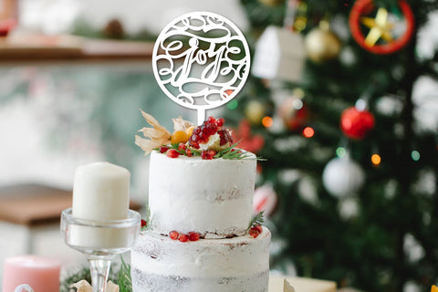 3 Christmas cake toppers. Joy svg. Laser cut files. SVG Angelina Semenova 