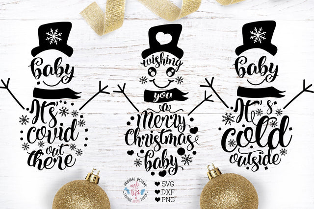 3 Christmas Winter Snowman Designs SVG Graphic House Design 