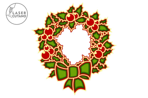 3 CHRISTMAS WREATHS Multilayer Laser Cut Files, Mandala, Round Sign SVG, 3D Designs, Mini Design Bundles SVG LaserCutano 