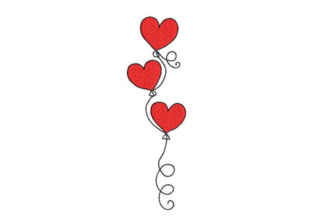 3 Heart shaped Balloons, Valentine Embroidery Design Embroidery/Applique DESIGNS Canada Embroidery 