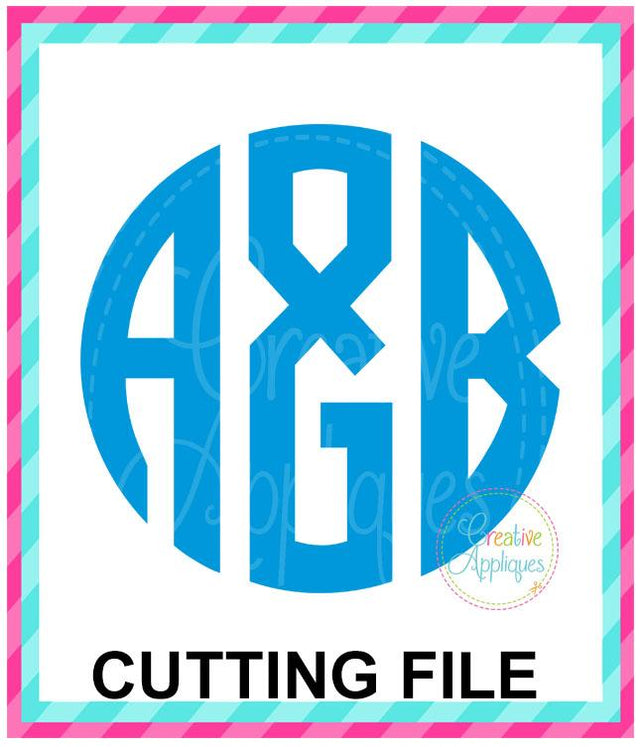 3 Letter Monogram Alphabet Cut File Creative Appliques 