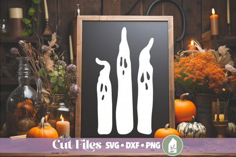 3 Primitive Ghosts SVG Files, Halloween Sign SVG SVG LilleJuniper 