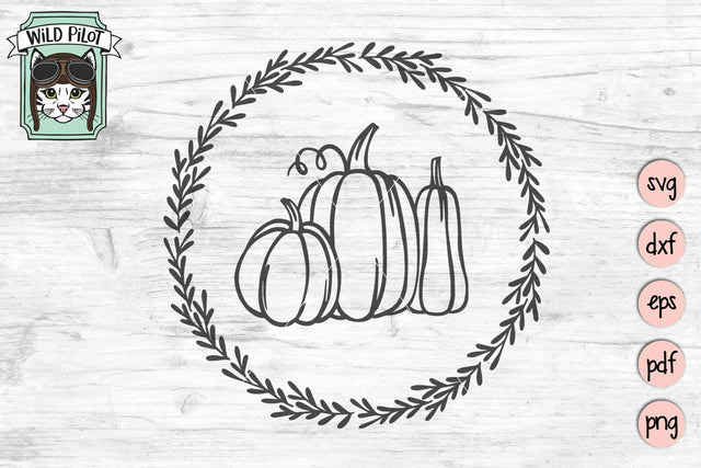 3 Pumpkins Wreath SVG Cut File SVG Wild Pilot 