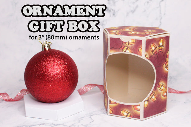 3" Round ornament gift box svg, Christmas ornament box svg SVG CuttingLineStore 