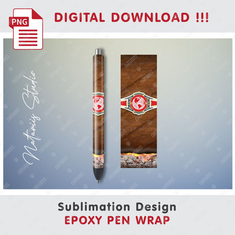 3 Seamless Realistic Cigar Patterns for Epoxy Pen Wrap Sublimation Natariis Studio 