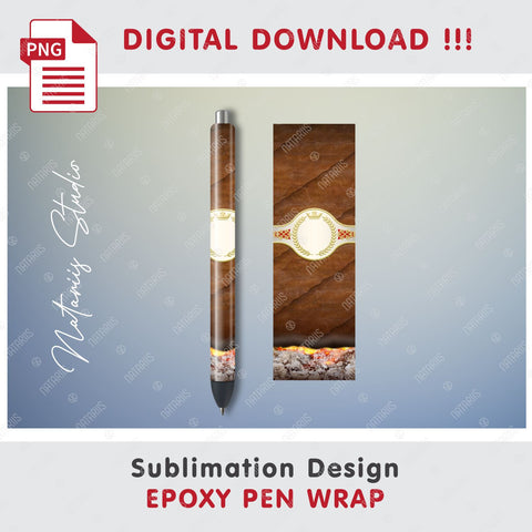 3 Seamless Realistic Cigar Patterns for Epoxy Pen Wrap Sublimation Natariis Studio 