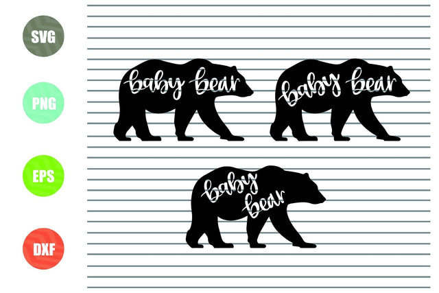 3 Styles Baby Bear Svg Png Dxf Eps Cut Files SVG Artstoredigital 