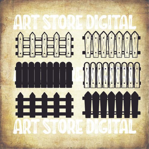 3 Styles Farm Fence SVG File, Wooden Fence SVG, Rustic Fence svg SVG Artstoredigital 