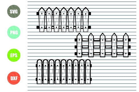 3 Styles Farm Fence SVG File, Wooden Fence SVG, Rustic Fence svg SVG Artstoredigital 