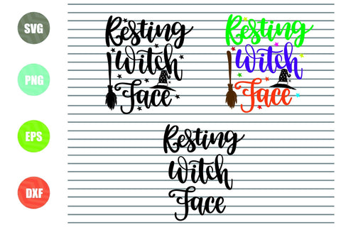 3 Styles Resting Witch Face (1) - Halloween SVG PNG DXF EPS Cut Files SVG Artstoredigital 