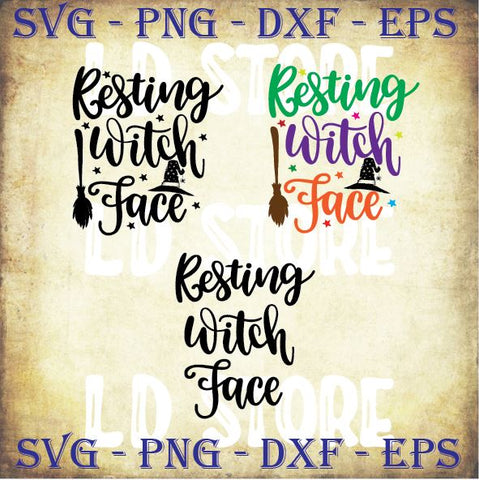 3 Styles Resting Witch Face (1) - Halloween SVG PNG DXF EPS Cut Files SVG Artstoredigital 
