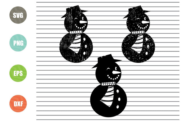 3 Styles Snowman Distressed Svg - Christmas Svg, Png, Dxf, Eps Cut Files SVG Artstoredigital 