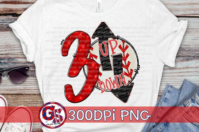 3 Up 3 Down Baseball PNG For Sublimation Sublimation Greedy Stitches 