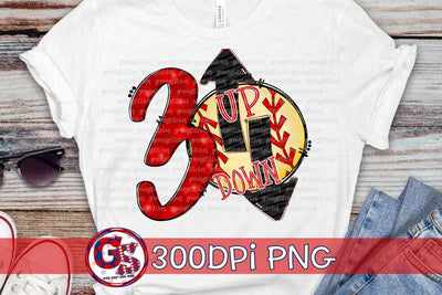 3 Up 3 Down Softball PNG For Sublimation Sublimation Greedy Stitches 