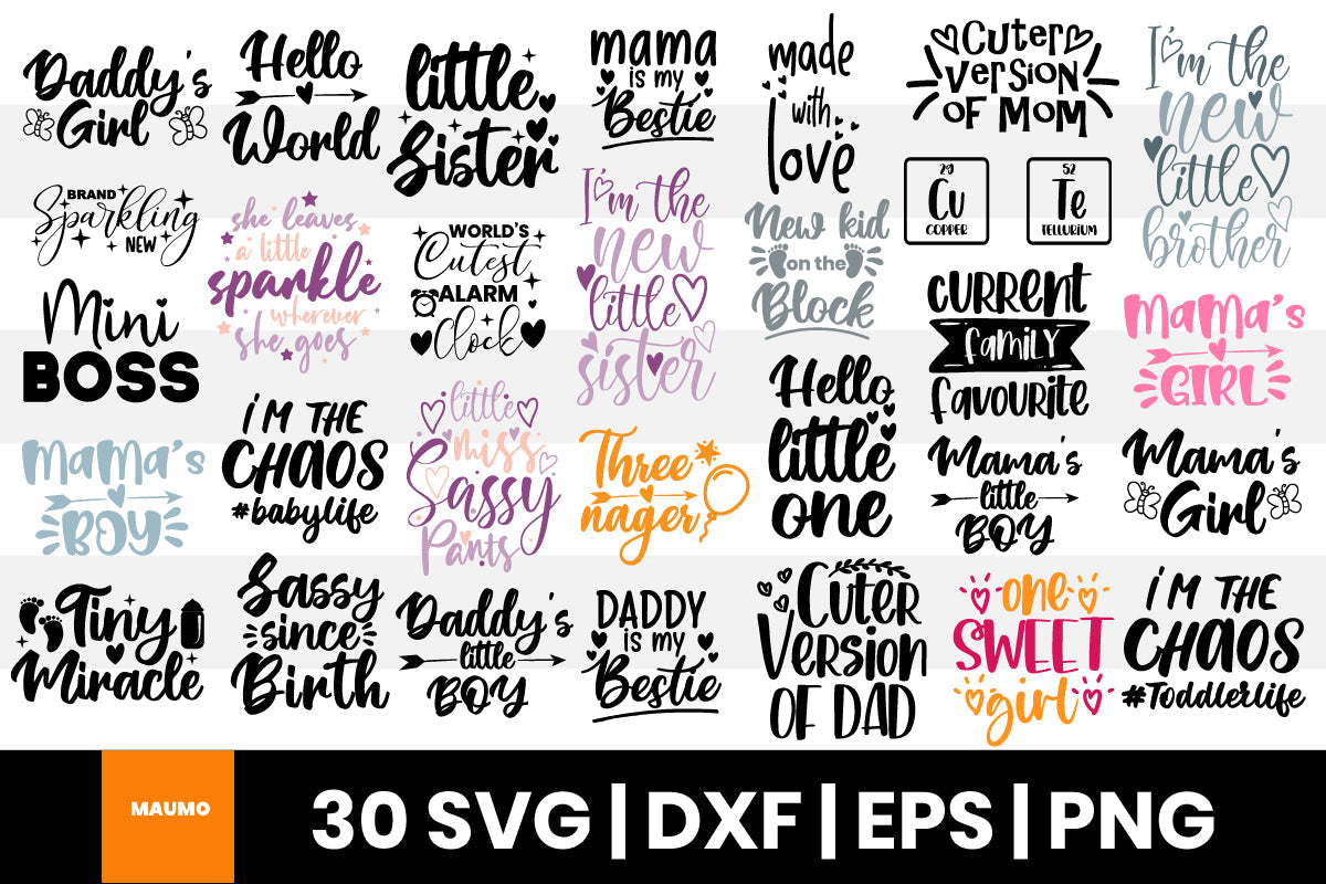 30 Baby or toddler svg bundle - So Fontsy