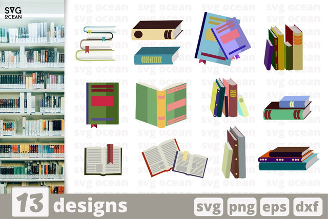 30 Books designs cricut svg SVG SvgOcean 