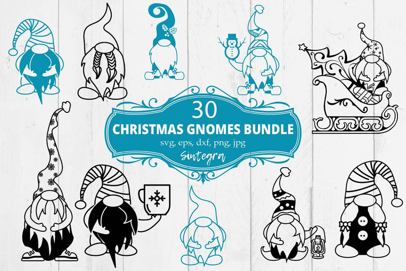 30 Christmas Gnomes Svg Bundle SVG Sintegra 