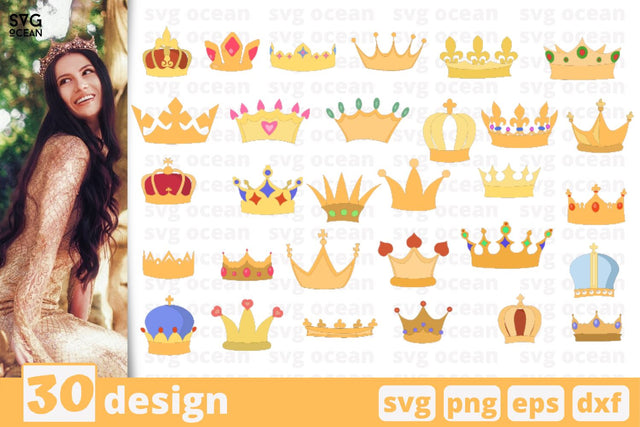 30 Crowns designs cricut svg SVG SvgOcean 