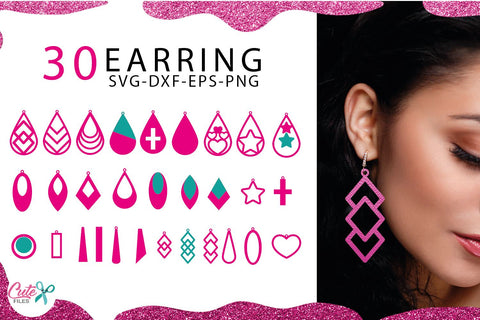 30 Earrings templante SVG Bundle for crafters SVG Cute files 