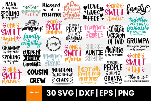 30 Family svg quotes bundle SVG Maumo Designs 