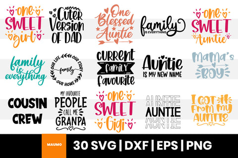 30 Family svg quotes bundle SVG Maumo Designs 