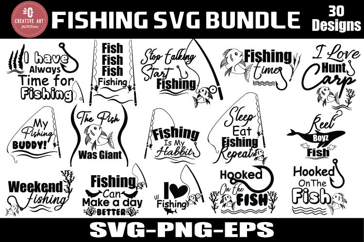 30 Fishing SVG Bundle - Bass SVG- Fish SVG - Fish SVG jacpot007 