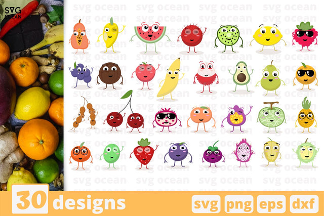 30 Fruits designs cricut svg SVG SvgOcean 