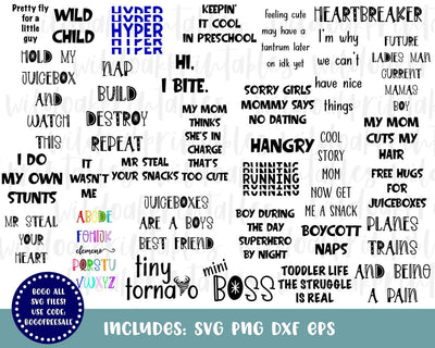 30 funny toddler svg bundle, toddler svgs, sarcastic boy svgs, sarcasm toddler svgs, funny sarcastic toddler quotes, funny toddler svg, png SVG WildOakSVG 