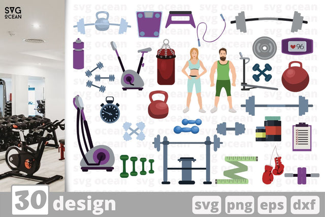 30 GYM designs cricut svg SVG SvgOcean 