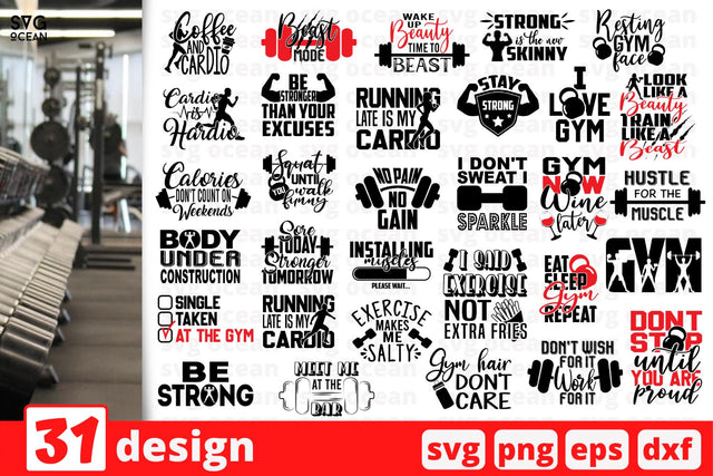 30 Gym quotes cricut svg SVG SvgOcean 