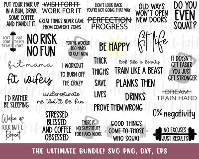 30 gym svg bundle, womens gym svg bundle, funny gym svg bundle, funny gym quotes, women funny quotes, sarcastic svg, workout svg bundle, svg SVG WildOakSVG 
