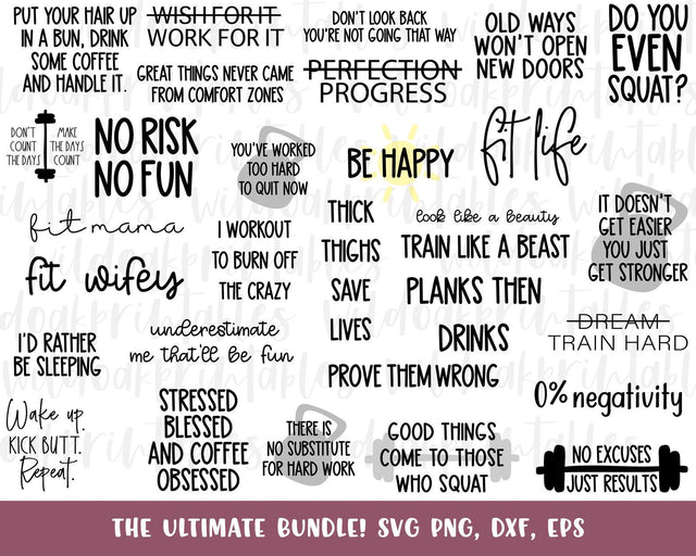 30 gym svg bundle, womens gym svg bundle, funny gym svg bundle, funny gym quotes, women funny quotes, sarcastic svg, workout svg bundle, svg SVG WildOakSVG 