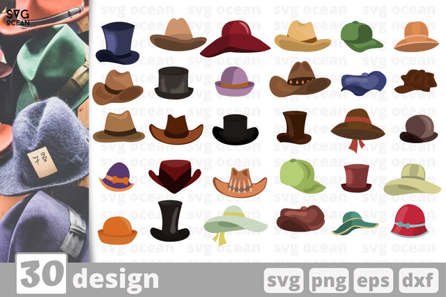30 Hats designs cricut svg SVG SvgOcean 