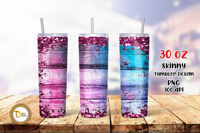 30 Oz skinny Tumbler designs blueish purple wood Sublimation Dina.store4art 