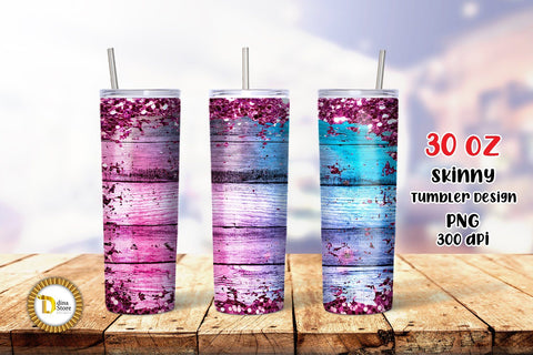 30 Oz skinny Tumbler designs blueish purple wood Sublimation Dina.store4art 