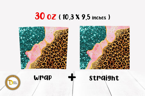 30 Oz skinny Tumbler leopard design Sublimation Dina.store4art 