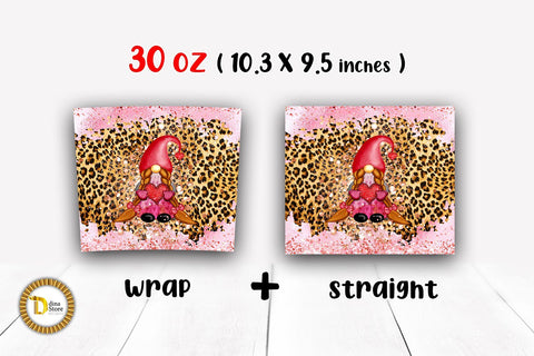 30 Oz Skinny Tumbler Valentine's Gnome Sublimation Dina.store4art 
