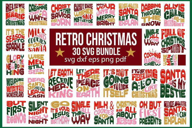 30 Retro SVG Christmas Bundle, Winter SVG Bundle SVG nirmal108roy 
