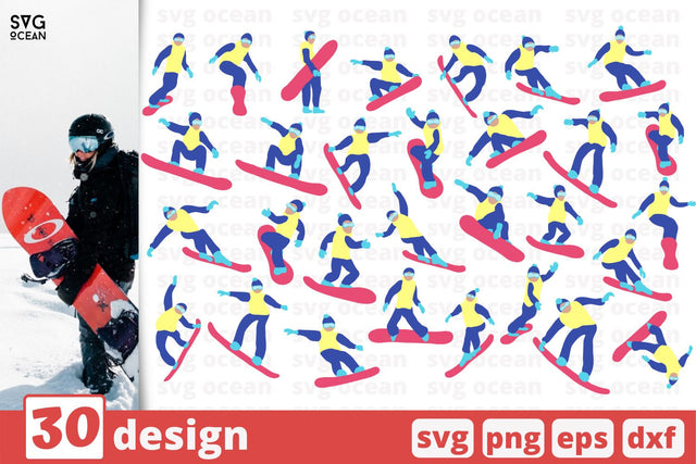 30 Snowboarder designs cricut svg SVG SvgOcean 