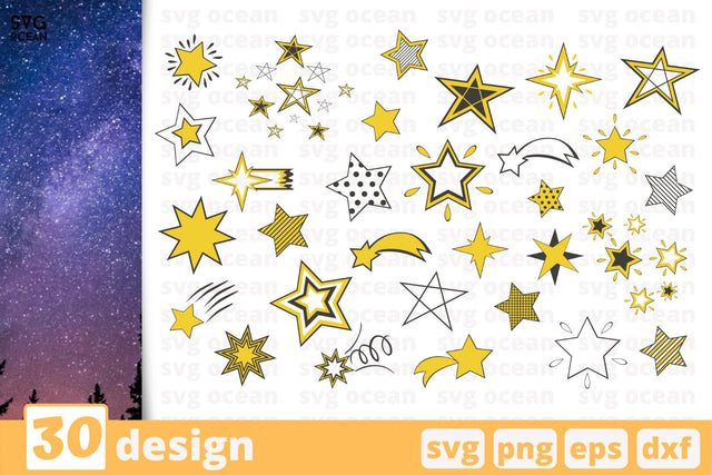 30 Stars designs cricut svg SVG SvgOcean 