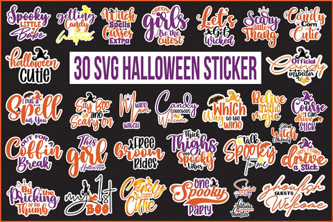 30 SVG Halloween Sticker Bundle, Halloween SVG Bundle SVG nirmal108roy 