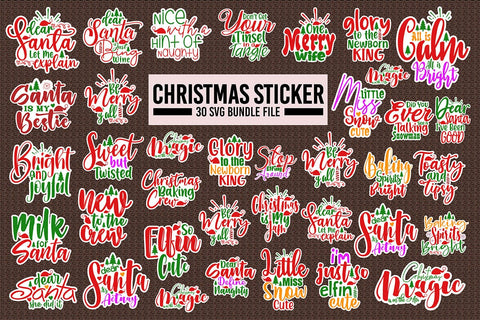 30 SVG Sticker Christmas Bundle, Winter SVG Bundle SVG nirmal108roy 