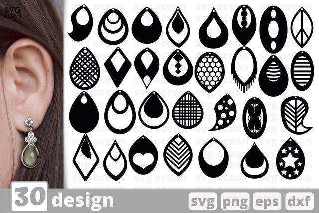 30 Teardrop earrings designs cricut svg SVG SvgOcean 