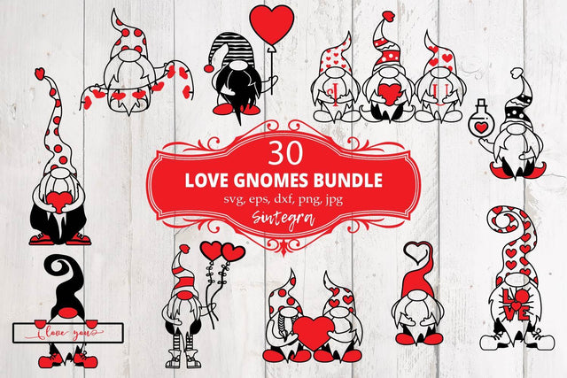 30 Valentine Love Gnome Svg Bundle SVG Sintegra 