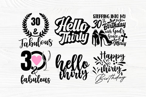 30th Birthday SVG, Happy Birthday Svg, Thirty Svg, Png, Dxf, Eps, Ai, Birthday Queen Svg, Clipart, Cut Files For Cricut , Silhouette Cameo SVG TonisArtStudio 